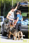 Nikki Reed - booty shots while walking her dog in Los Angeles 02/16/13